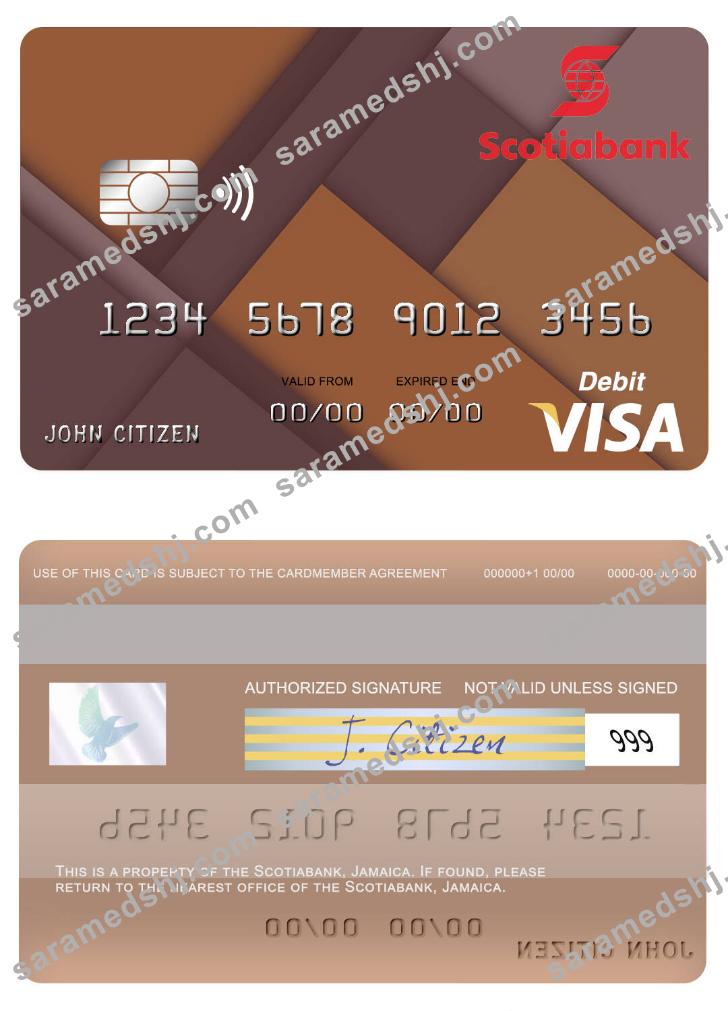 Jamaica Scotiabank visa debit card